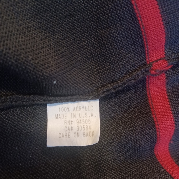 Vintage BC Ethic Pullover Heavy Acrylic Collared Shirt Argyle Sz L USA Made - Picture 6 of 6